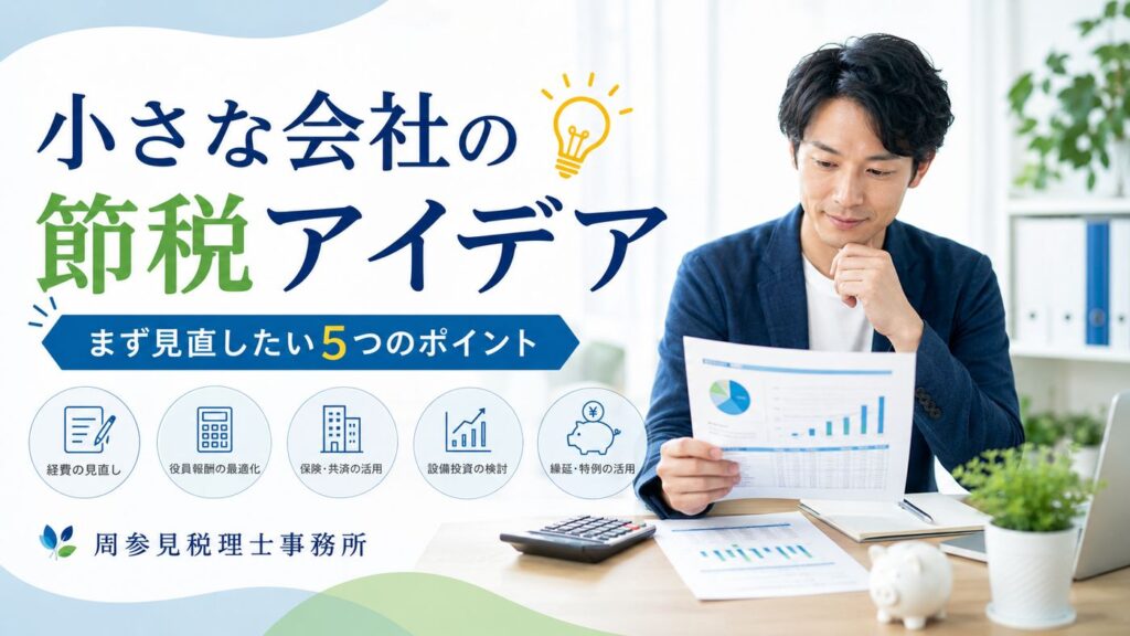 小さな会社の節税は、早めの相談が一番の対策