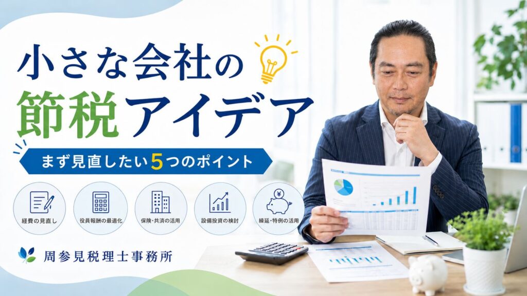 小さな会社の節税は、早めの相談が一番の対策