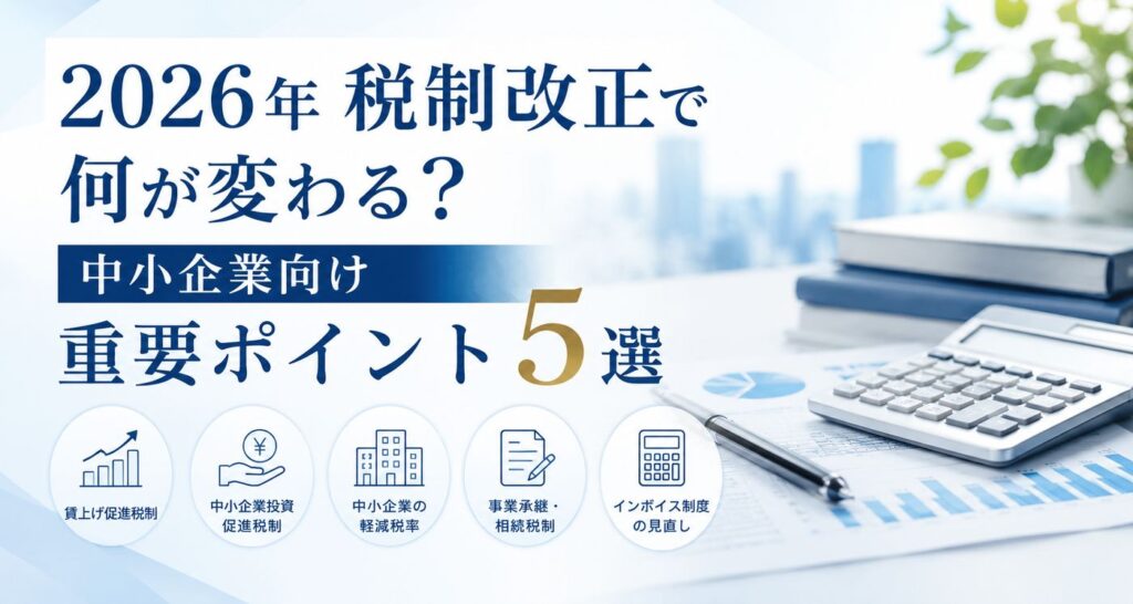 2026年税制改正で何が変わる？中小企業向け重要ポイント5選