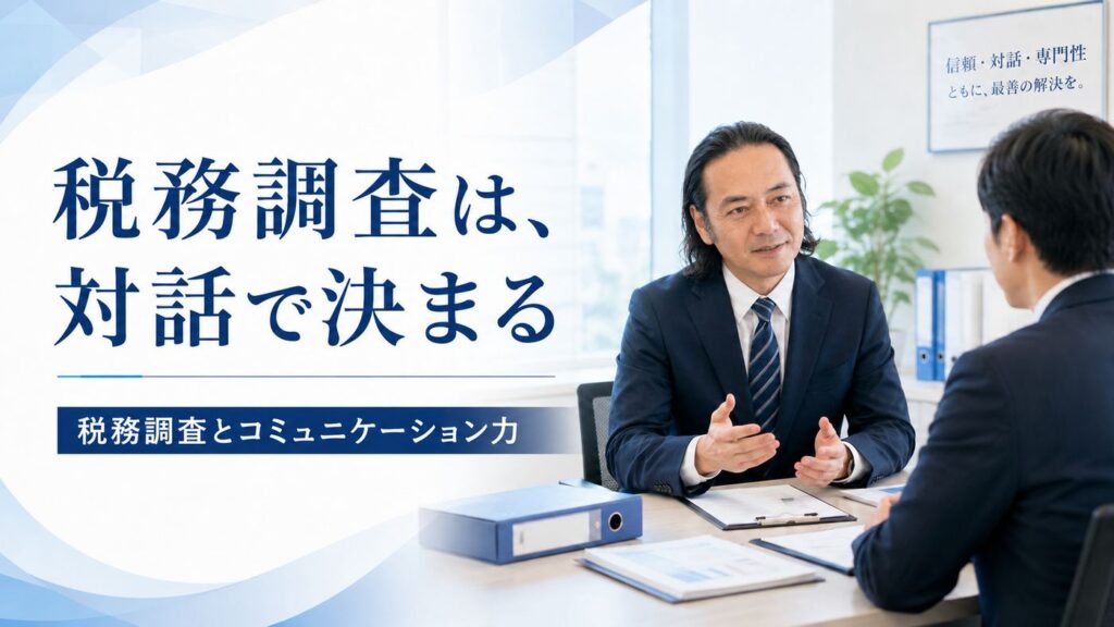 税務調査とコミュニケーション力。税務調査は、"対話"で決まる