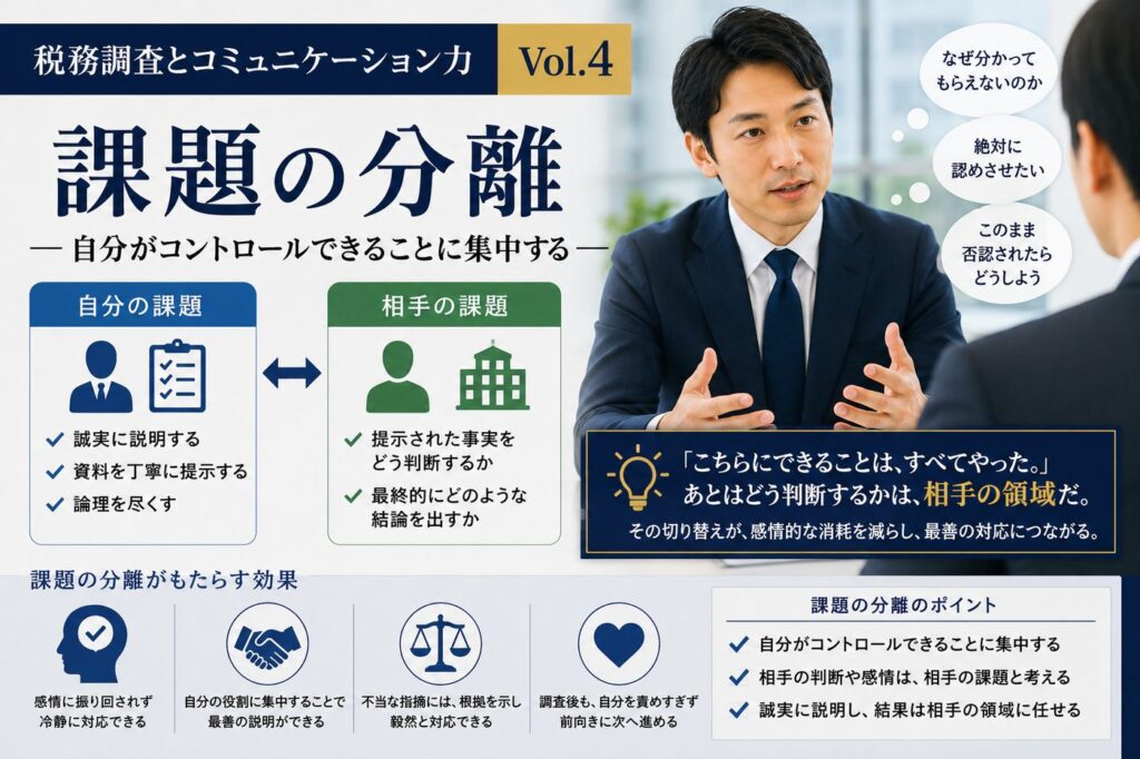 【税務調査とコミュニケーション力 Vol.4】 課題の分離 ― 自分がコントロールできることに集中する